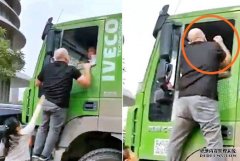 泥头车转弯险撞保时捷 跑车司机沐鸣直属总代落车打人洩忿