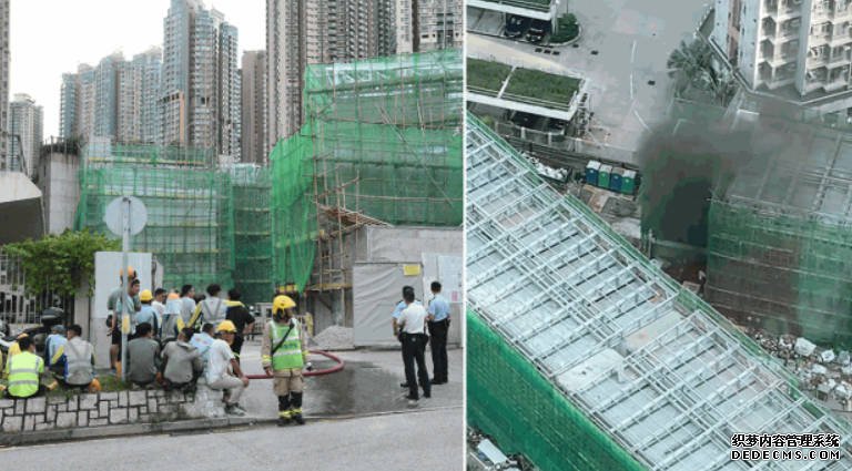 2号站测速將軍澳過渡性房屋地盤冒黑煙 20人疏散 消防開喉灌救